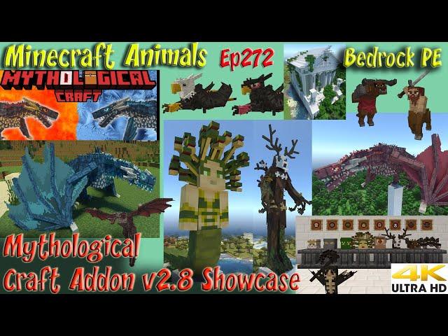 Mythological Craft Addon v2.8 Showcase Dragons Minecraft Bedrock PE Minecraft Animals Ep272