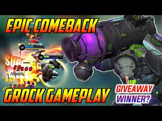 EPIC COMEBACK • GROCK FULL RANK GAMEPLAY  - GIVEAWAY WINNER? @Gaming Theos | MLBB