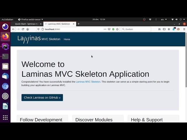 A quick install of the Laminas MVC skeleton