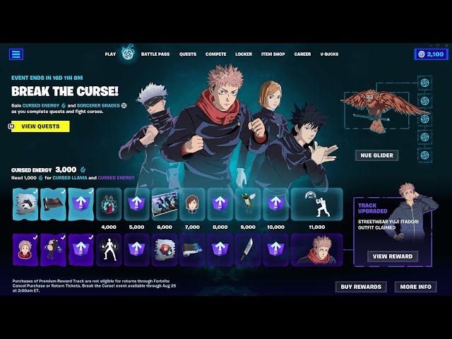 FREE Battle Pass For 2 Weeks ONLY! (Fortnite x Jujutsu Kaisen)