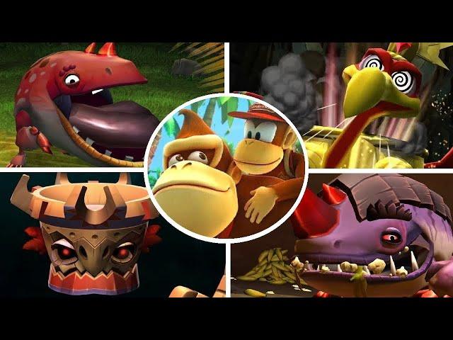Donkey Kong Country Returns - All Bosses