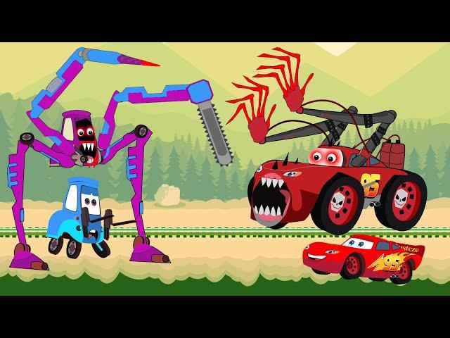 Robot Mater VS Monster Truck Lightning McQueen: Epic Chase