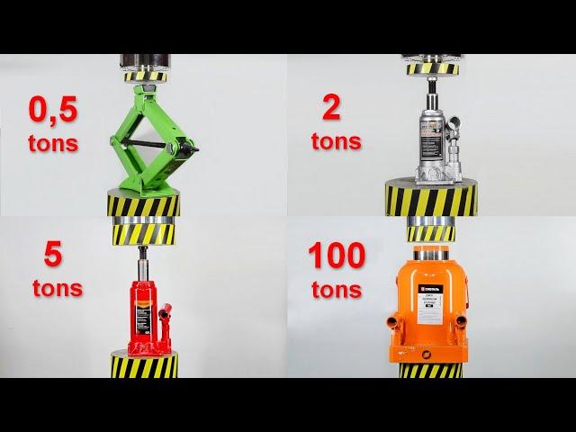 HYDRAULIC PRESS VS JACKS OF DIFFERENT LOAD CAPACITY