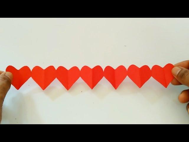 Paper Heart Chain Tutorial // Valentine's Day Craft..