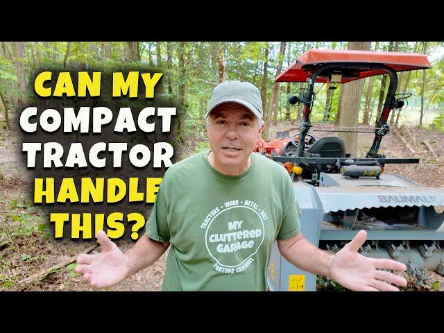 Running the Baumalight MP348 Brush Mulcher with my Kubota B2601 Compact Tractor - MCG Video #237