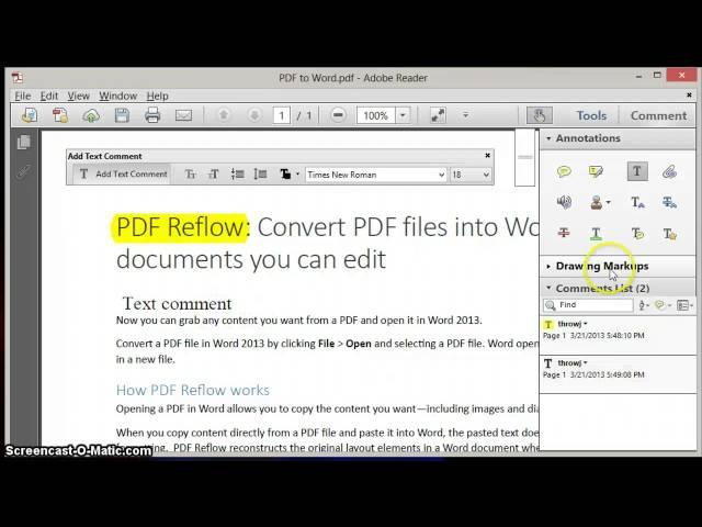 Adobe Reader XI PDF Annotations