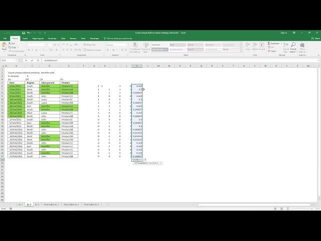 Count unique distinct values meeting criteria [Array Formula]