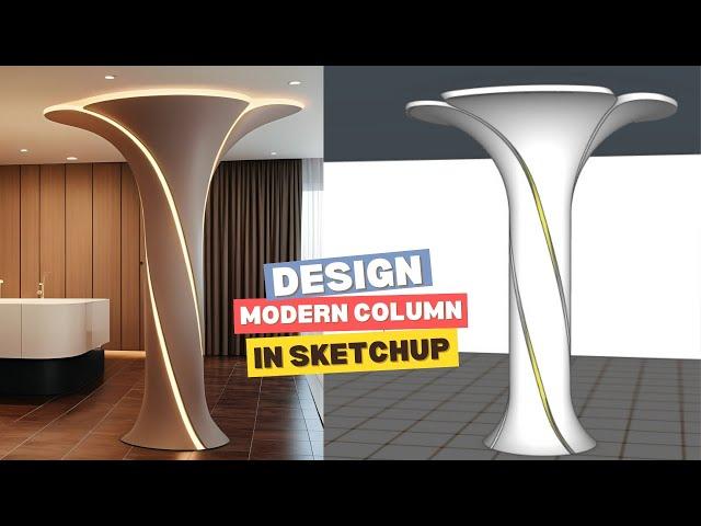 Make a Beautiful Twisted Column in SketchUp Like a Pro!