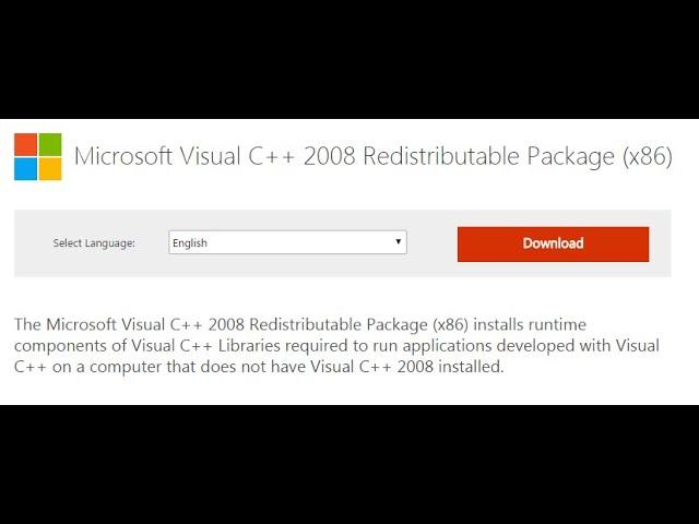 Microsoft Visual C++ 2008 Redistributable Package (x86)