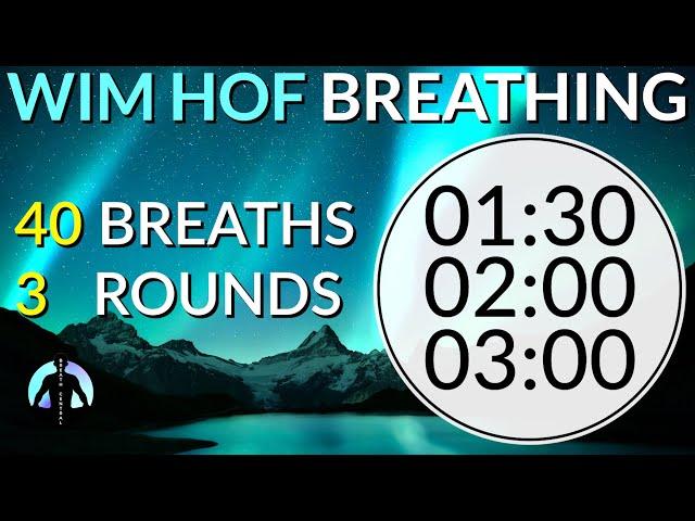 WIM HOF Guided Breathing Technique - 3 Rounds 40 Breaths Intermediate NO TALKING