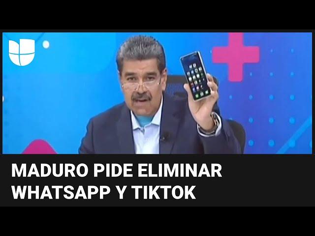 Gobierno de Venezuela pide eliminar WhatsApp y TikTok: "Volveremos a la edad de piedra”