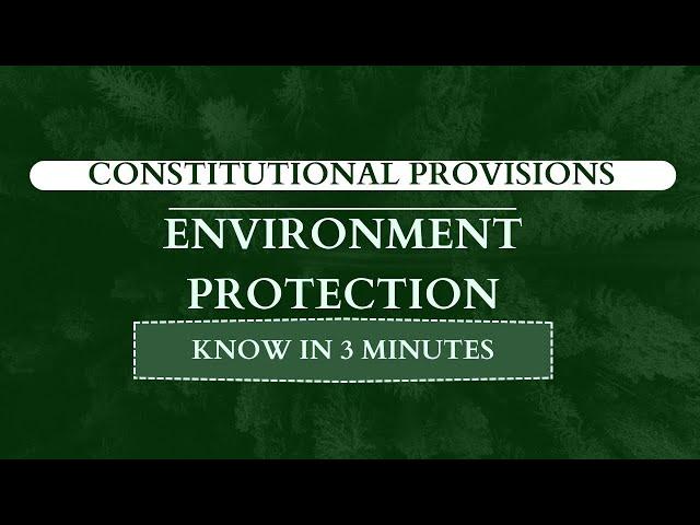 Constitutional provisions for Environment Protection| in 3 minutes| UGC NET DEC 2023