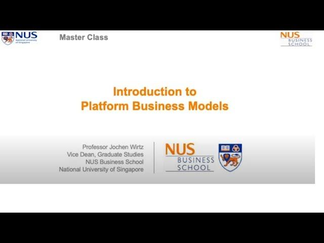 SEARA- Introduction to Platform Business Model-Prof Jochen Wirtz