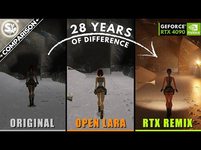 Tomb Raider ORIGINAL vs OPEN LARA vs RTX REMIX Comparison | RTX 4090 4K60