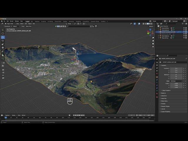Videoguide - Import Terrain, BlenderGIS, Google Maps, Landscape, Buildings, Geographic Information