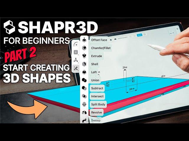 Shapr3D For BEGINNERS Part 2 - How To Create 3D Shapes