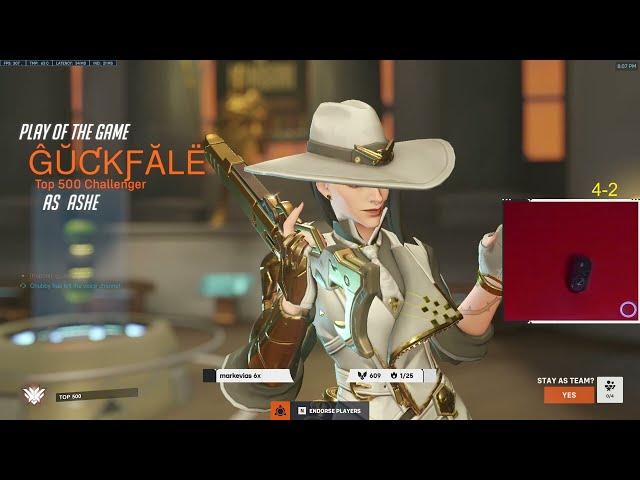 POTG! GALE ASHE GOD OVERWATCH 2 SEASON 4 GAMEPLAY TOP 500