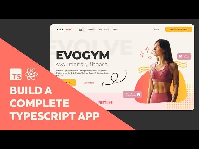 Build a Complete Typescript React Fitness Application for Beginners | Responsive