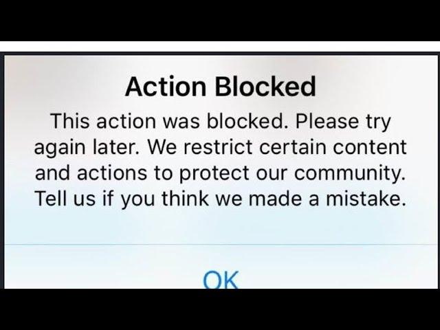 Action Blocked Error Message On Instagram Fix