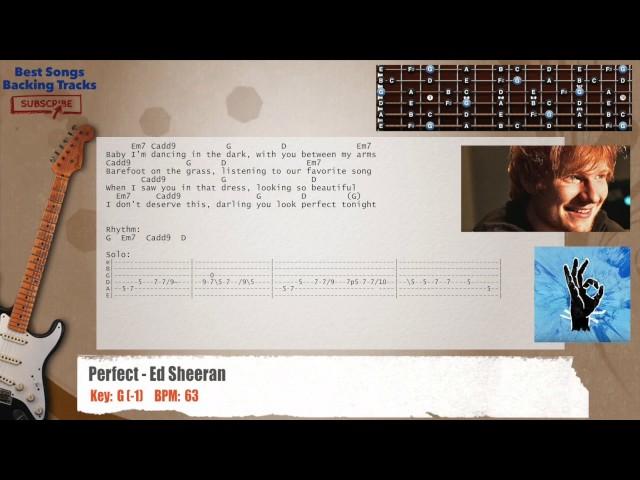  Perfect - Ed Sheeran Guitar Backing Track with chords and lyrics