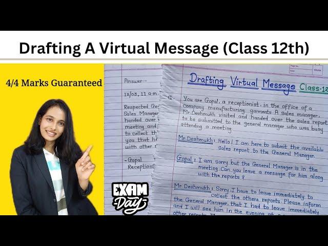 Drafting a Virtual Message Class 12/Board Exam 12 Writing Skill/Virtual message examples/Boards 2025