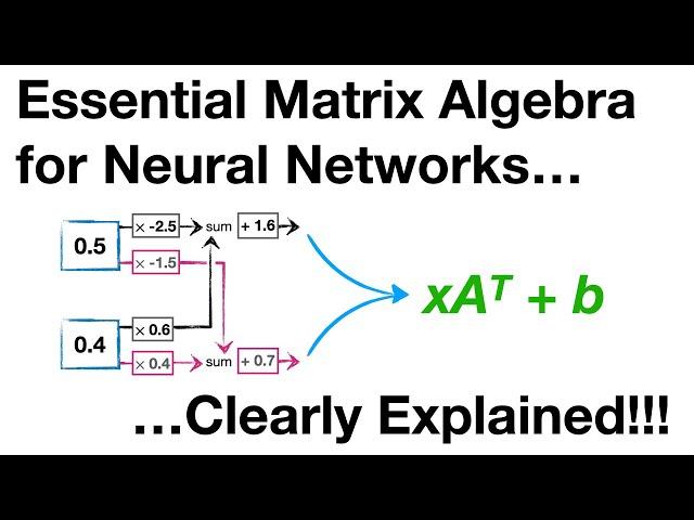 Essential Matrix Algebra for Neural Networks, Clearly Explained!!!