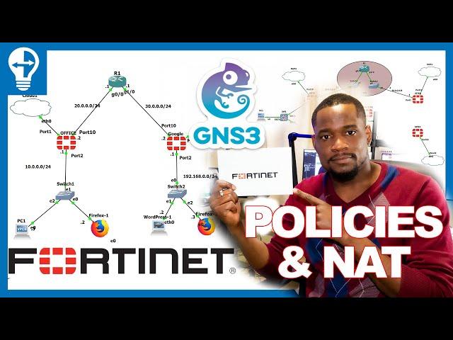 Firewall Policies and NAT (Policy vs Central NAT, SNAT, DNAT... ) on FortiGate | GNS3 Lab