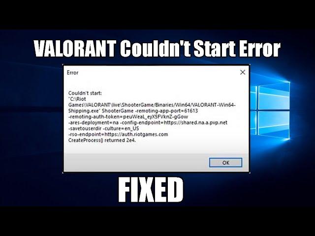 How To Fix Couldn't Start Error in Valorant | Tutorial 4You | Latest 2024