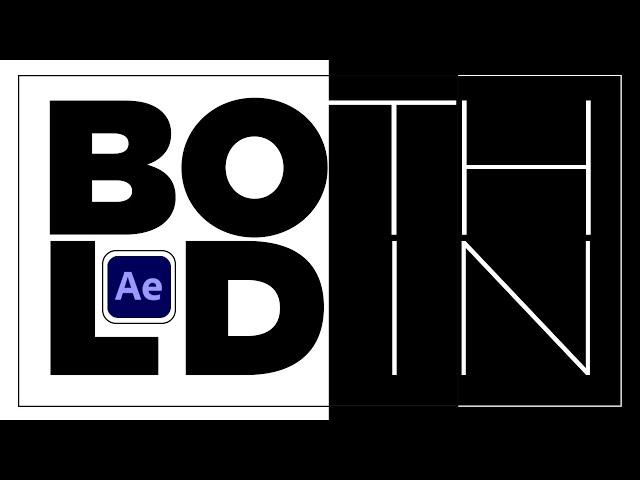 After Effects Tutorial - Smooth Typo Transition from Bold Text to Thin Text