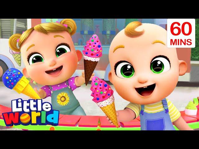 Ice Cream Song With Nina And Nico + More Little World Nursery Rhymes and Educational Songs