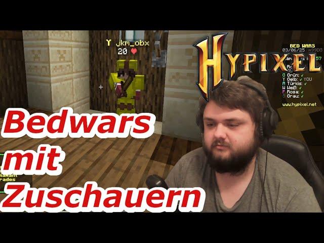 Warum baust du das Bett nicht ein? / Minecraft Bedwars mit Zuschauer auf Hypixel