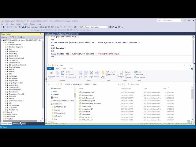 Moving SQL Server Database Files