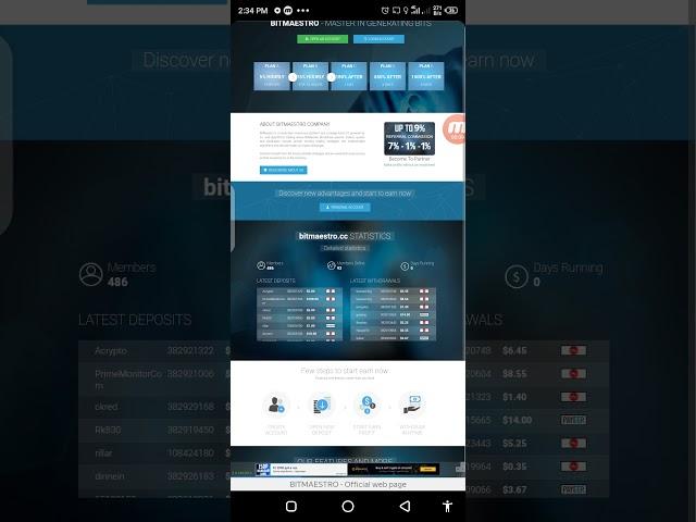 Bitmaestro.cc Review | New hype site | Hourly paying site | 00 days running