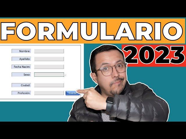 Como crear un FORMULARIO  de INGRESO de DATOS en EXCEL con macros. Acualizado 2023