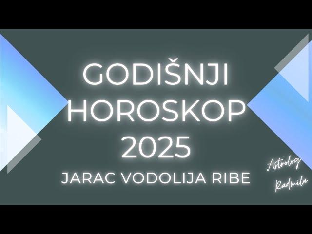 Astrolog Radmila - GODIŠNJI HOROSKOP ZA 2025.GODINU - JARAC VODOLIJA RIBE