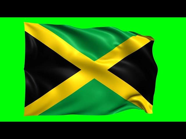 Green screen Footage | Jamaica Waving Flag Green Screen Animation | Royalty-Free