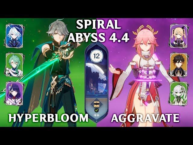 C0 Alhaitham Hyperbloom and C5 Yae Miko Aggravate. Spiral Abyss 4.4. Genshin Impact 4.4