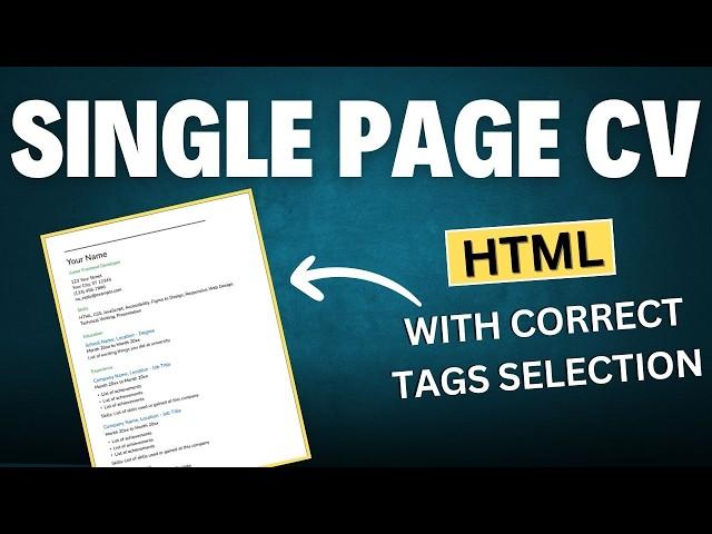 Build a STUNNING HTML CV in 2025 with Modern Frontend Best Practices