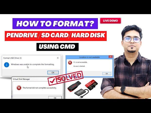 How To Format USB/SD Card/Hard Disk Using CMD | Latest Method [ in Just 2 Minutes   ]