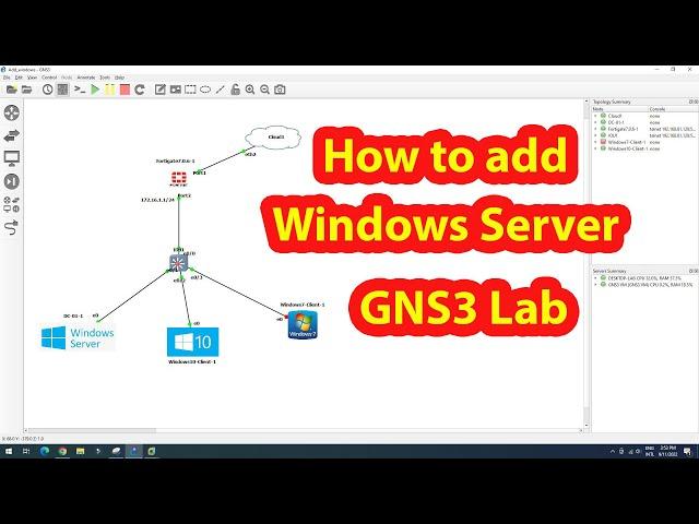 How to add windows server to gns3