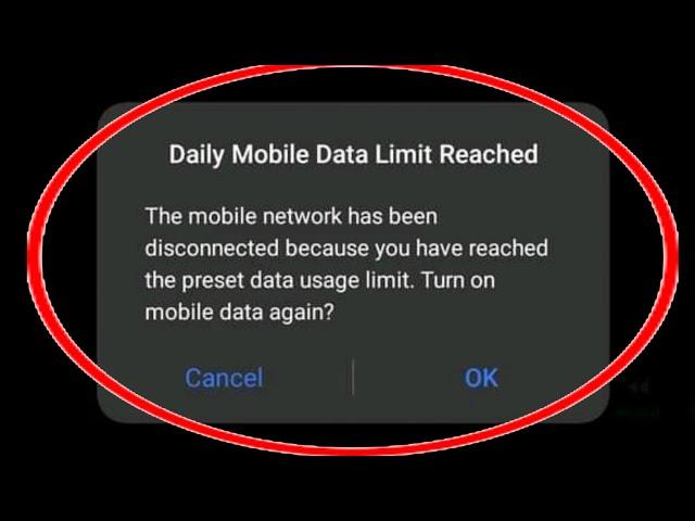 HOW TO FIX - Daily Mobile Data Limit Reached
