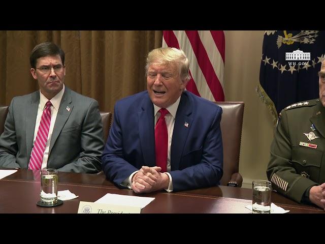 President Trump Participates in a Briefing with Senior Military Leaders