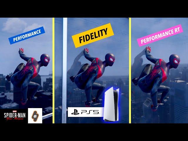 NEW Performance RT Mode Side by Side Comparison vs Fidelity and Performance | Spider-Miles Morales