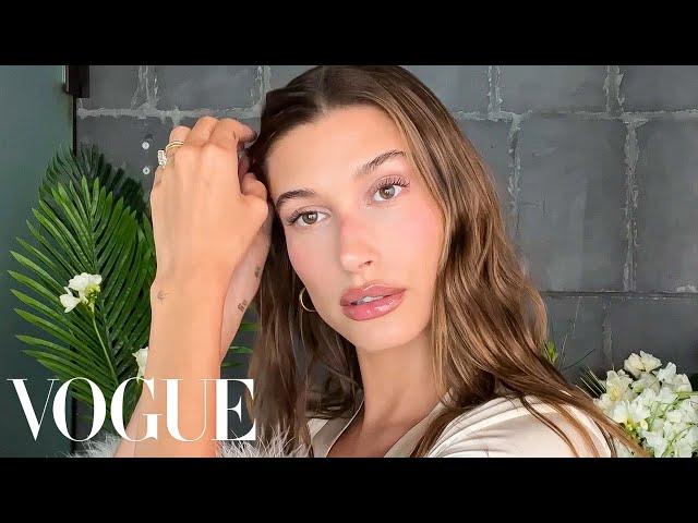 Hailey Bieber's Date Night Skin Care & Makeup Routine | Beauty Secrets | Vogue