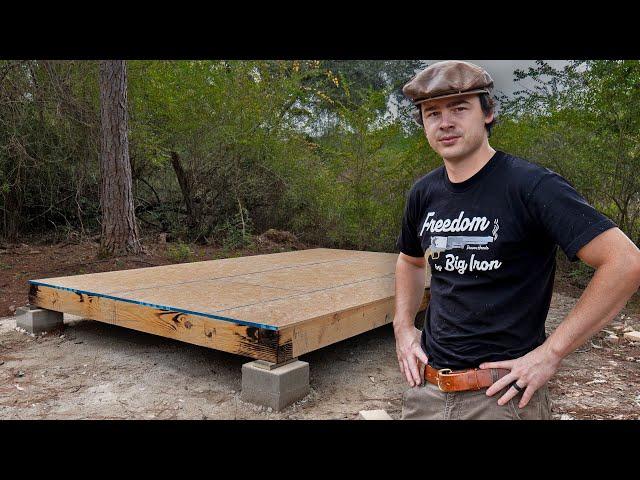 Building a Simple Cabin From Scratch - EP4 Floor Is Done