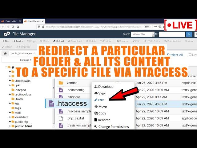 [LIVE] How to Redirect any Directory to a File via htaccess in cPanel?