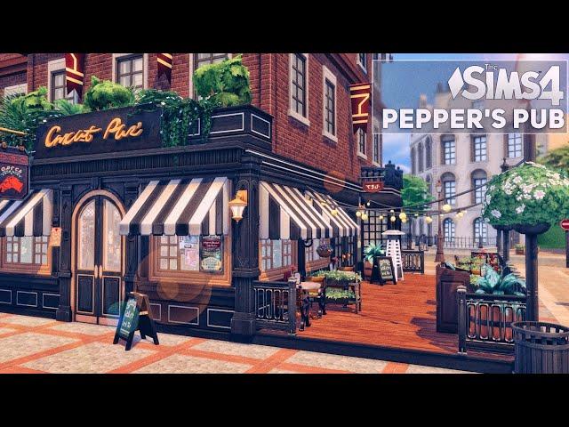 Pepper's Pub  Restaurant - Bar - Apartments (No CC) the Sims 4 | Stop Motion