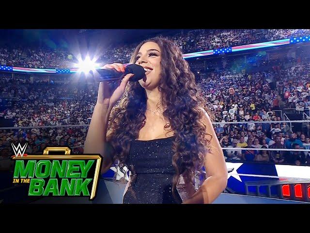 Samantha Irvin performs the U.S. National Anthem: Money in the Bank 2024 highlights