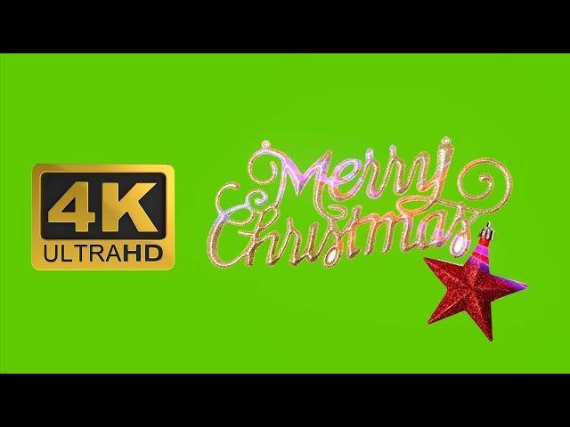 Merry Christmas Text with Motion Lines Effects - Green Screen Free Downlaod 4K