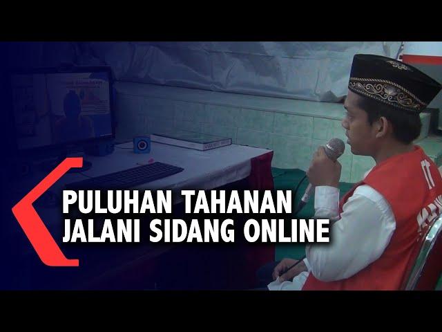 Puluhan Tahanan Jalani Sidang Pengadilan Online